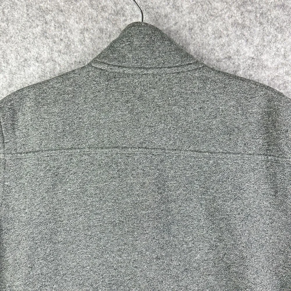 Banana Republic Jacket Men M Gray Fleece St Jaspe Full Zip Casual Modern Button*